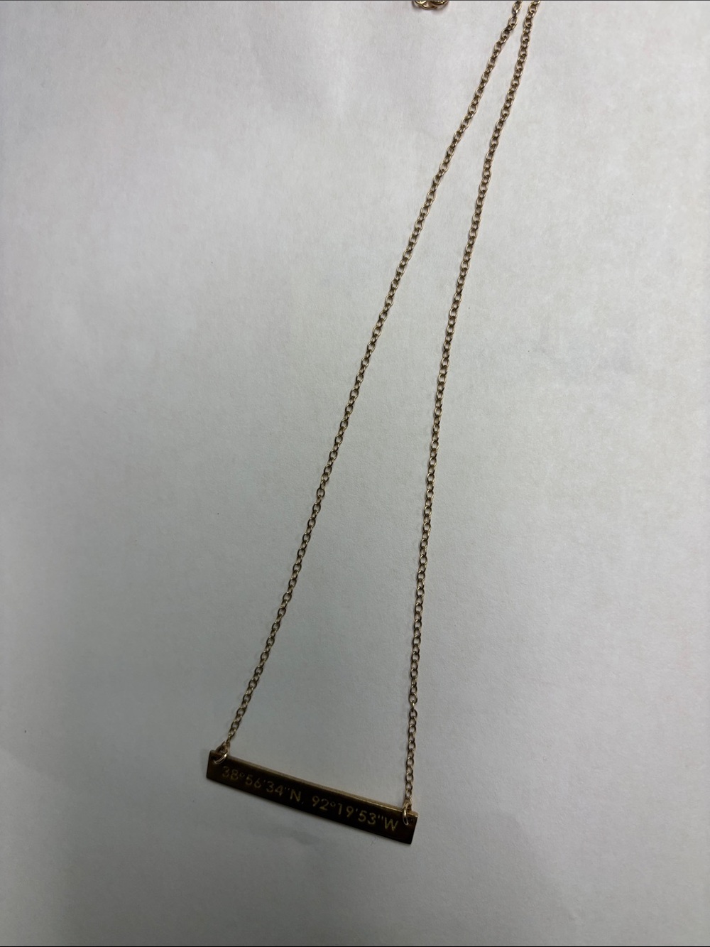 Personalized Gold Coordinate Bar Necklace for Women